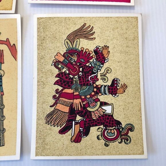 Vintage Artisan Aztec Art Handmade Postcards Hecho en Mexico LOT #3 - Picture 5 of 6